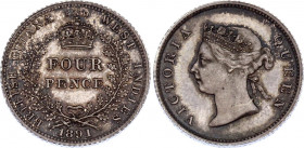 Guyana 4 Pence 1891
KM# 26; Silver; Victoria; UNC