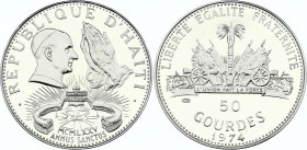 Haiti 50 Gourdes 1974
KM# 123; Silver, Proof; Mintage 960 pcs!; Holy Year