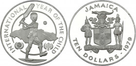 Jamaica 10 Dollars 1979
KM# 80; Silver, Proof; International Year of the Child