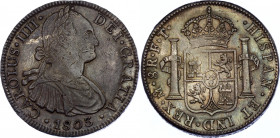 Mexico 8 Reales 1803 FT
KM# 109; Silver; Carlos IV; XF with nice toning