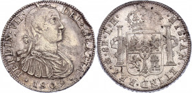 Mexico 8 Reales 1809 Mo TH
KM# 110; Silver; Fernando VII; AUNC, weak strike