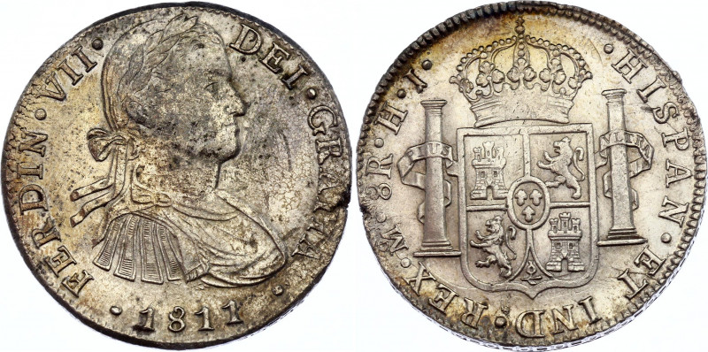 Mexico 8 Reales 1811 Mo HJ Overstrike
KM# 110; with Overstrike Traces; Silver; ...
