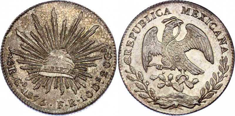 Mexico 8 Reales 1875 Go FR
KM# 377.8; Silver; UNC with Full Mint Luster!