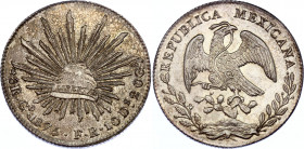 Mexico 8 Reales 1875 Go FR
KM# 377.8; Silver; UNC with Full Mint Luster!