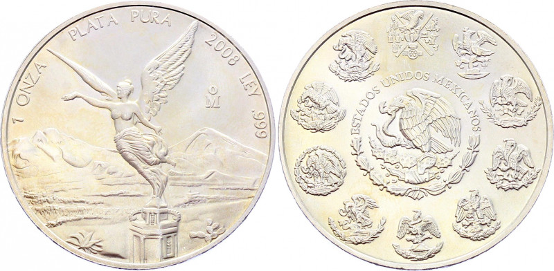 Mexico 1 Onza 2008
KM# 639; Silver (.999) 1 Oz