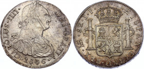 Peru 8 Reales 1806 LIMAE JP
KM# 97; Silver; Carlos IV; Colonial Milled Coinage; UNC