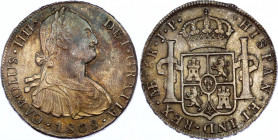 Peru 8 Reales 1808 LIMAE JP
KM# 97; Silver; Carlos IV; Colonial Milled Coinage; with nice toning