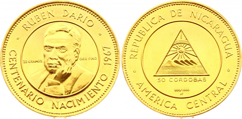 Peru 100 Soles 1962
KM# 25; Gold (.900) 35,21g.; 100th Anniversary - Birth of R...