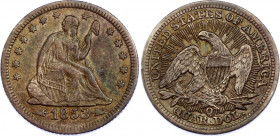 United States 1/4 Dollar 1853 O
KM# 78; "Seated Liberty Quarter" (without motto, with rays and date arrows; XF with nice toning