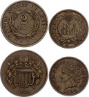 United States 1 & 2 Cents 1864 - 1883
KM# 90a, 94; XF-/XF+