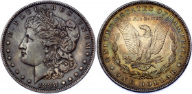 United States 1 Dollar 1888 VAM Variety
KM# 110; Silver; "Morgan Dollar"; UNC with amazing toning
