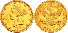 United States 10 Dollars 1894
KM# 102; Gold (.900) 16,55g.; Eagle - Coronet Head; AUNC