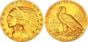 United States 5 Dollars 1909 D
KM# 129; Gold (.900) 8,27g.; Half Eagle - Indian Head; UNC