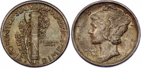United States 1 Dime 1920 D
KM# 140; Silver; "Mercury Dime"; UNC with nice toning