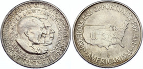 United States 1/2 Dollar 1953 S
KM# 200; Silver; Honors educator and founder of Tuskegee Institute, Booker T. Washington; and botanist, George Washin...