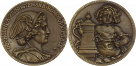 Bohemia Medal "Chamber of Trade and Commerce in Prague" 19th Century
55.86 g,. 50 mm.; Myslbek Josef Václav 1848-1922 AE Medaile Obchodní a živnosten...