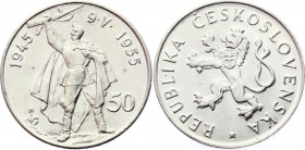Czechoslovakia 50 Korun 1955
KM# 44; Silver; 10th Anniversary - Liberation from Germany