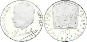 Czechoslovakia 50 Korun 1971 Proof
KM# 72; Silver Proof; 50 Years - Death of Pavol Országh Hviezdoslav