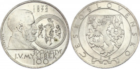 Czechoslovakia 100 Korun 1972 Pattern
Silver; Josef Václav Myslbek; UNC