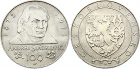 Czechoslovakia 100 Korun 1972 Pattern
Silver; Andrej Sladkovič; UNC