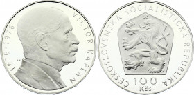 Czechoslovakia 100 Korun 1976 Proof
KM# 85; Silver Proof; 100 Years - Birth of Viktor Kaplan