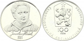 Czechoslovakia 100 Korun 1983 Proof
KM# 109; Silver Proof; 100th Anniversary of Birth of Jaroslav Hašek