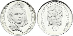 Czechoslovakia 100 Korun 1985 Proof
KM# 120; Silver Proof; 150 Years - Death of Petr Brandl