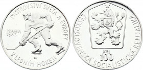 Czechoslovakia 100 Korun 1985 Proof
KM# 117; Silver Proof; 1985 Ice Hockey Championships