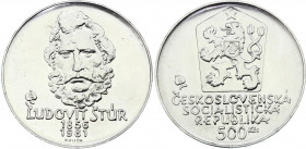 Czechoslovakia 500 Korun 1981
KM# 105; Silver; 125th Anniversary of the Death of Ľudovít Štúr