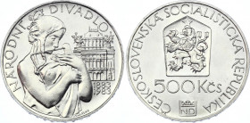Czechoslovakia 500 Korun 1983
KM# 112; Silver; 100 Years - National Theatre in Prague; UNC