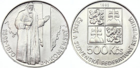 Czechoslovakia 500 Korun 1992
KM# 158; Silver; 400th Anniversary of Jan Ámos Komenský; UNC