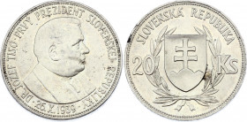 Slovakia 20 Korun 1939
KM# 3; Silver; Jozef Tiso; UNC