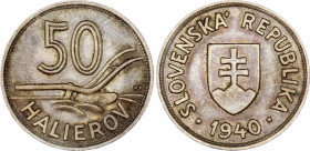 Slovakia 50 Halierov 1940
KM# 5; XF+