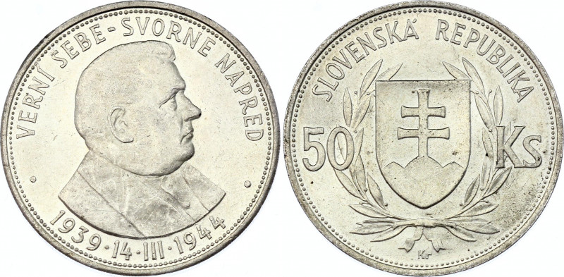 Slovakia 50 Korun 1944
KM# 10; Silver; Fifth Anniversary of the Slovak Republic...