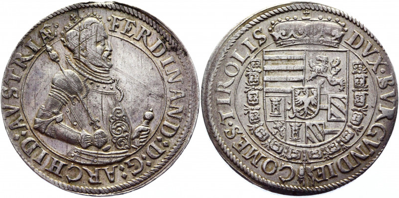 Austria Tyrol 1 Taler 1564 - 1595 (ND)
Dav# 8097; Silver 28.57 g.; Ferdinand II...
