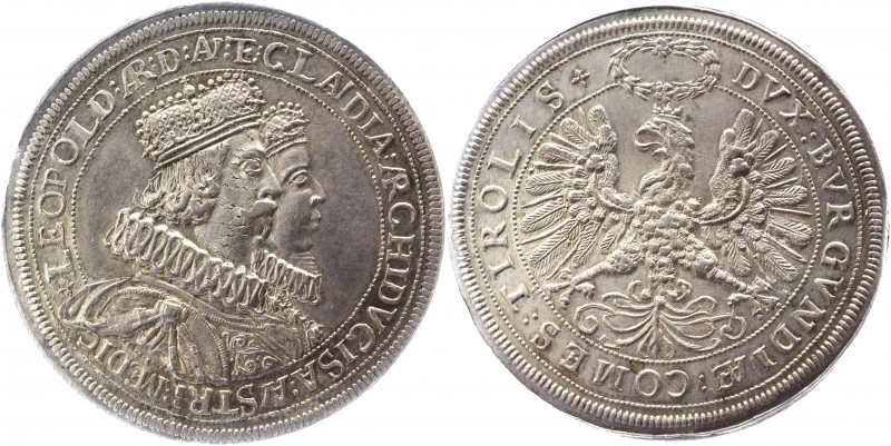 Austria 2 Taler 1626 (ND) Hall NGC MS62
KM# 641; Dav# 3332; Silver