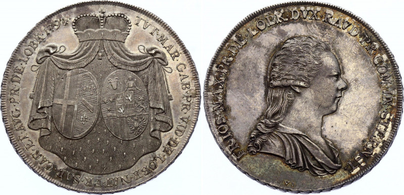 Austria Bohemia Lobkowitz-Sternstein Taler 1794 VI
Dav# 1190, KM# 11. Lobkowitz...