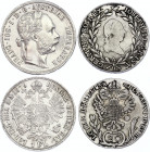 Austria 20 Kreuzer & 1 Florin 1783 - 1879
Silver; Joseph II & Franz Joseph I