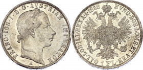 Austria 1 Florin 1858 A
KM# 2219; Silver; Franz Joseph I; UNC- with mint luster