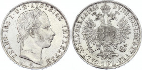 Austria 1 Florin 1858 A
KM# 2219; Silver; Franz Joseph I; AUNC with minor scratches