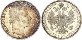 Austria 1 Florin 1860 A
KM# 2219; Silver; Franz Joseph I; UNC with amazing toning & mint luster!