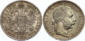 Austria 1 Florin 1877 
KM# 2222; Franz Joseph I; Silver, UNC, nice patina.