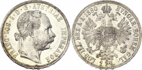 Austria 1 Florin 1880
KM# 2222; Silver; Franz Joseph I; UNC with mint luster!