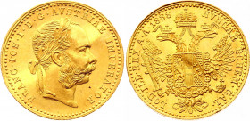 Austria 1 Dukat 1888
KM# 2267; Gold (.986) 3.49 g., 20 mm; Franz Joseph I; UNC with mint luster