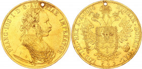 Austria 4 Dukat 1884
KM# 2276; Gold (.986) 13.66 g., 40 mm.; Franz Joseph I; Holded
