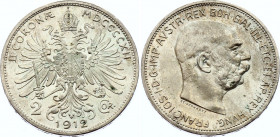Austria 2 Corona 1912 
KM# 2821; Silver; Franz Joseph I; UNC.