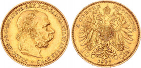 Austria 10 Corona 1897
KM# 2805; Gold (.900) 3.38 g., 18.95 mm.; Franz Joseph I