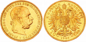 Austria 10 Corona 1906
KM# 2805; Gold (.900) 3.38g 19mm; Franz Joseph I