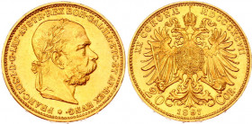 Austria 20 Corona 1897
KM# 2806; Gold (.900) 6.78 g., 21 mm.; Franz Joseph I