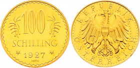 Austria 100 Schilling 1927
KM# 2842; Gold (.900) 23,30g.; UNC Prooflike